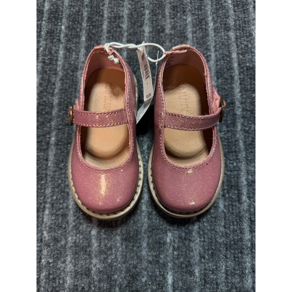 Old Navy Mary Jane Shoes Kids Size 5 Pink Glitter Chunky Buckle Strap